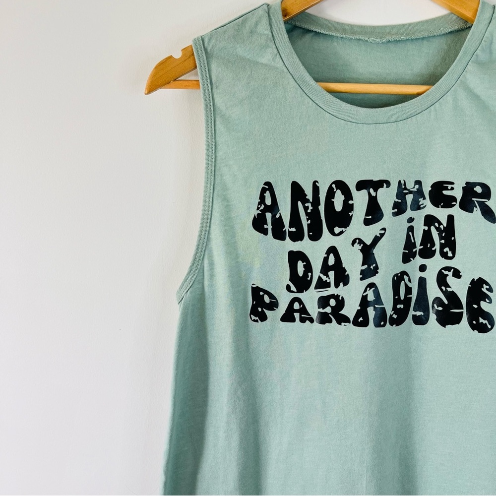 Women’s Bella Canvas Just Another Day In Paradise Graphic Muscle Tank Size M